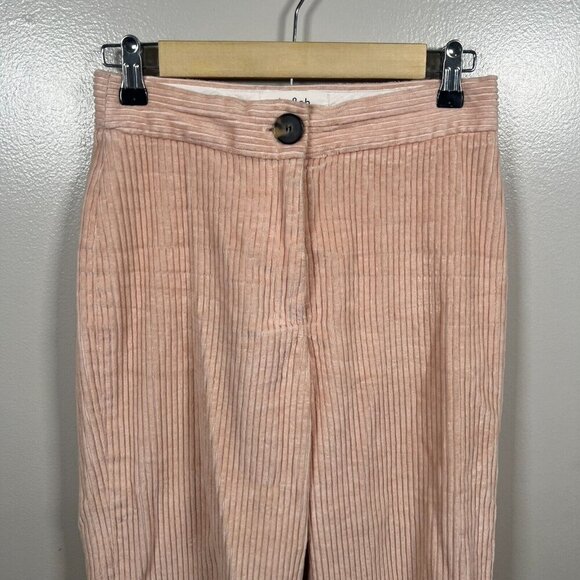 Ba&sh Corduroy Lady Pants Size 0 US 4 Pink Wide Leg Cropped High Rise - Picture 4 of 9